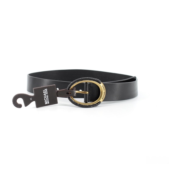 MICHAEL Michael Kors Accessories - Michael Kors | Leather Eclipse Belt Antique Gold MICHAEL Michael Kors Accessories - Michael Kors | Leather Eclipse Belt Antique Gold